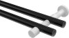 Gardinenstange Metall 20 mm Ø 2-läufig PRESTIGE - Zoena Schwarz / Weiß (ohne Ringe) 100 cm