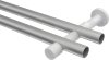 Gardinenstange Metall 20 mm Ø 2-läufig PRESTIGE - Zoena Silbergrau / Weiß (ohne Ringe) 100 cm