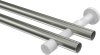 Gardinenstange Edelstahl-Optik / Messing-Optik 20 mm Ø 2-läufig PRESTIGE - Santo (ohne Ringe) 100 cm