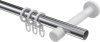 Gardinenstange Metall 20 mm Ø PRESTIGE - Savio Chrom / Weiß 100 cm
