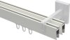 Innenlauf Gardinenstange Aluminium / Metall eckig 14x35 mm 2-läufig SMARTLINE - Paxo Weiß / Chrom 100 cm