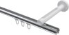 Innenlauf Gardinenstange Aluminium / Metall 20 mm Ø SITENO - Savio Chrom / Weiß 100 cm