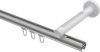 Innenlauf Gardinenstange Aluminium / Metall 20 mm Ø SITENO - Samanto Silbergrau / Edelstahl-Optik 100 cm