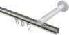 Innenlauf Gardinenstange Aluminium / Metall 20 mm Ø SITENO - Savio Edelstahl-Optik / Weiß 100 cm