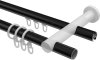 Rundrohr-Innenlauf Gardinenstange Aluminium / Metall 20 mm Ø 2-läufig PLATON - Santo Schwarz 100 cm