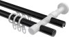Rundrohr-Innenlauf Gardinenstange Aluminium / Metall 20 mm Ø 2-läufig PRESTIGE - Luino Schwarz 100 cm