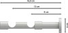 Träger Prestige Weiß 2-läufig 8 und 13 cm für Gardinenstangen 20 mm Ø 