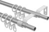 Ausziehbare Gardinenstange Metall / Kunststoff 16/13 mm 2-läufig Ø HERA - Livo Silbergrau 70-120 cm