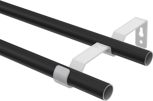 Gardinenstange Metall 16 mm Ø 2-läufig OLYMP - Alessia Schwarz / Messing Antik (ohne Ringe)