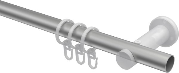 Gardinenstange Metall 20 mm Ø PLATON - Santo Silbergrau / Edelstahl-Optik