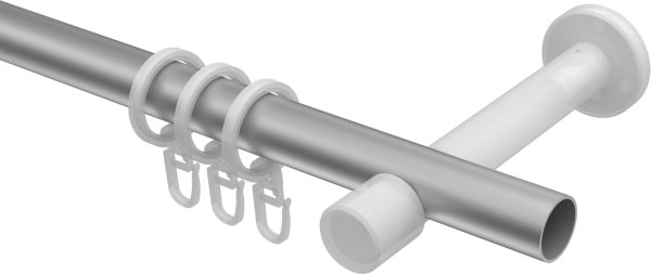 Gardinenstange Metall 20 mm Ø PRESTIGE - Santo Silbergrau / Edelstahl-Optik