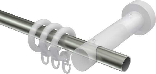 Gardinenstange Edelstahl / Holz Weiß lackiert 20 mm Ø TALENA - Feta