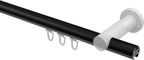 Innenlauf Gardinenstange Aluminium / Metall 20 mm Ø PLATON - Santo Schwarz