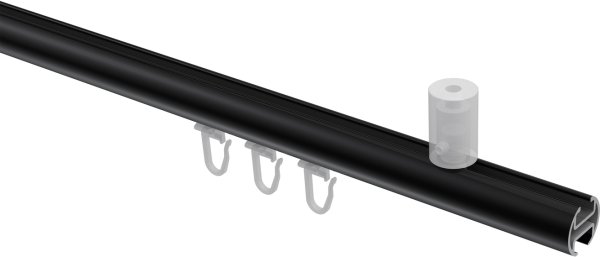 Innenlauf Gardinenstange Aluminium / Metall 20 mm Ø SONIUS - Santo Schwarz