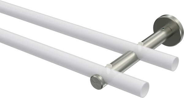 Träger Medium Edelstahl 2-läufig 8 und 13 cm für Gardinenstangen 16 mm Ø