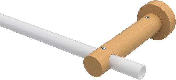 Träger Adrian Buche lackiert 1-läufig 12 cm für Gardinenstangen 16 mm Ø