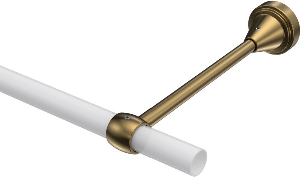 Träger Primus Messing Antik 1-läufig 17 cm für Gardinenstangen 16 mm Ø