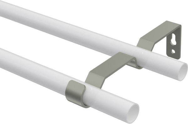 Träger Olymp Chrom matt 2-läufig 7,5 und 13,5 cm für Gardinenstangen 16 mm Ø