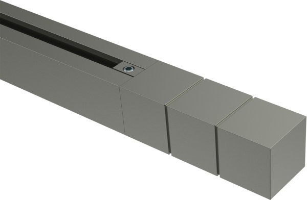 Endstücke Cubes (Rillenquader) Satin-Silber für Innenlaufstangen 20x20 mm (2 Stück)