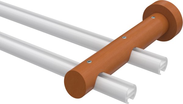 Träger Talent Kirschbaum lackiert 2-läufig 9 und 15 cm für Innenlaufstangen 20 mm Ø