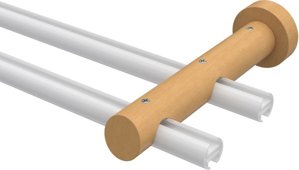 Träger Talent Buche lackiert 2-läufig 9 und 15 cm für Innenlaufstangen 20 mm Ø