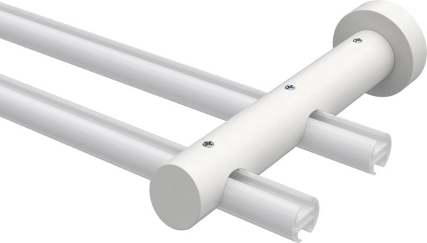 Träger Talent Weiß lackiert 2-läufig 9 und 15 cm für Innenlaufstangen 20 mm Ø