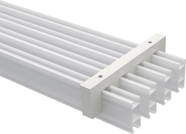 Deckenträger Smartline Weiß 4-läufig 1 cm für Innenlaufstangen 14x35 mm