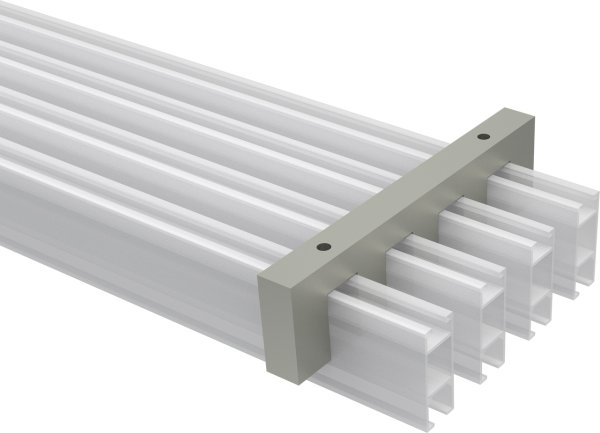 Deckenträger Smartline Edelstahl-Optik 4-läufig 1 cm für Innenlaufstangen 14x35 mm
