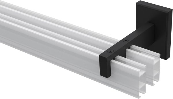 Träger Smartline Schwarz 2-läufig 6 und 9 cm für Innenlaufstangen 14x35 mm