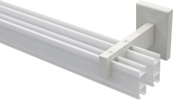 Träger Smartline Weiß 2-läufig 6 und 9 cm für Innenlaufstangen 14x35 mm