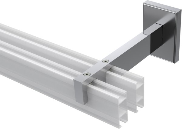 Träger Smartline Chrom 2-läufig 10,5 und 13,5 cm für Innenlaufstangen 14x35 mm