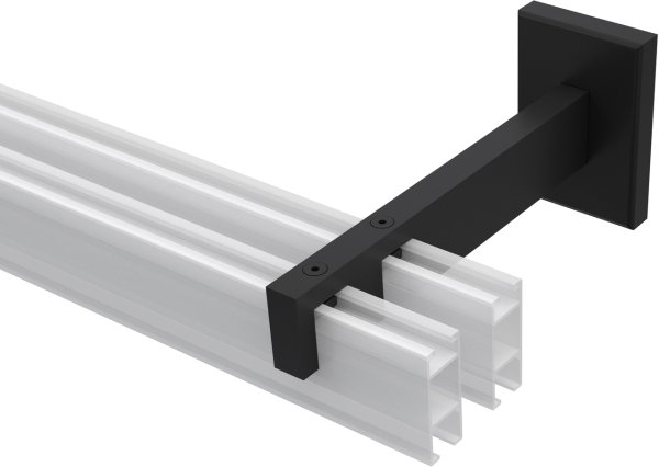 Träger Smartline Schwarz 2-läufig 10,5 und 13,5 cm für Innenlaufstangen 14x35 mm