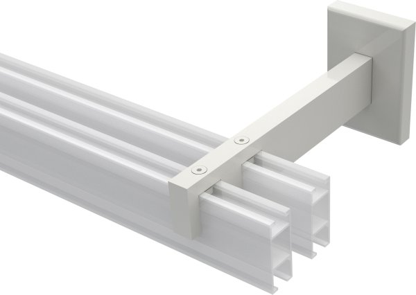 Träger Smartline Weiß 2-läufig 10,5 und 13,5 cm für Innenlaufstangen 14x35 mm