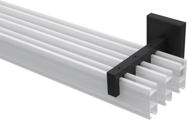 Träger Smartline Schwarz 3-läufig 3, 6 und 9 cm für Innenlaufstangen 14x35 mm