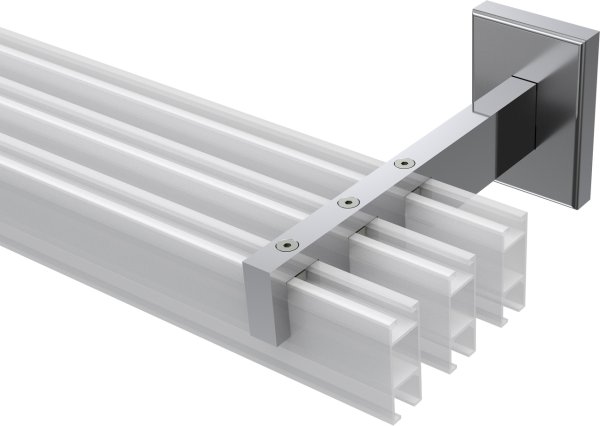 Träger Smartline Chrom 3-läufig 7,5, 10,5 und 13,5 cm für Innenlaufstangen 14x35 mm