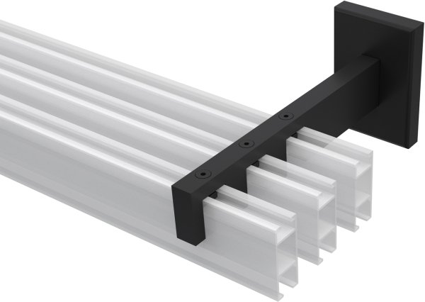 Träger Smartline Schwarz 3-läufig 7,5, 10,5 und 13,5 cm für Innenlaufstangen 14x35 mm