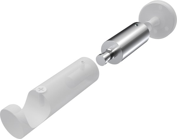 Trägerverlängerung Chrom 5 cm Typ D20 für Gardinenstangen 20 mm Ø