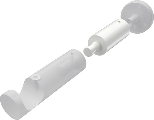 Trägerverlängerung Weiß 5 cm Typ D20 für Gardinenstangen 20 mm Ø