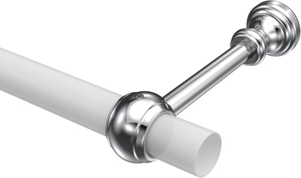 Träger Classic Chrom 1-läufig 17 cm für Gardinenstangen 28 mm Ø