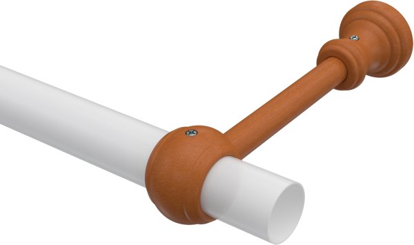 Träger Classic Kirschbaum lackiert 1-läufig 17 cm für Gardinenstangen 28 mm Ø