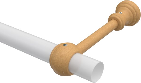 Träger Classic Buche lackiert 1-läufig 17 cm für Gardinenstangen 28 mm Ø