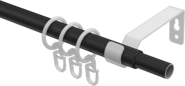 Ausziehbare Gardinenstange Metall / Kunststoff 16/13 mm Ø HERA - Livo Schwarz