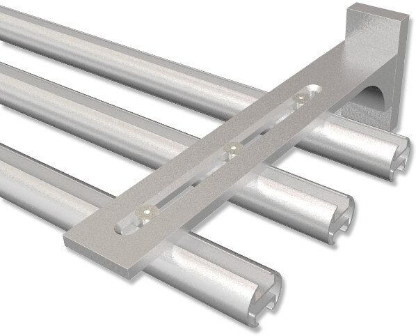 Innenlaufträger Universal Variax Silbergrau lang für Gardinenschienen / Innenlaufstangen