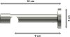 Träger Sinux Edelstahl-Optik 1-läufig 8 cm für Gardinenstangen 16 mm Ø 