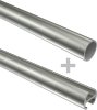 Rundrohr-Innenlauf Gardinenstange Edelstahl-Optik 16 mm Ø 2-läufig SINUX - Casa 100 cm