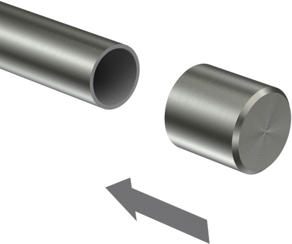 Endstücke Casa (Kappe) Edelstahl-Optik für Gardinenstangen 16 mm Ø (2 Stück)