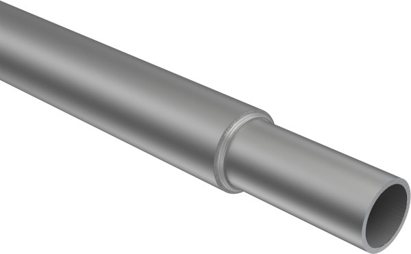Ausziehbare Gardinenstange Metall / Kunststoff 16/13 mm Ø HERA - Livo Silbergrau