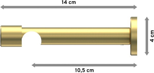 Träger Prestige Messing-Optik 1-läufig 10,5 cm für Gardinenstangen 20 mm Ø