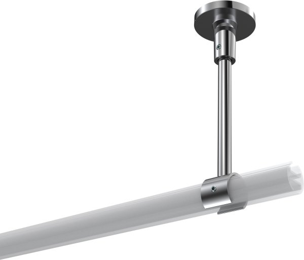Deckenträger Sonette Chrom 1-läufig 13 cm für Gardinenstangen 20 mm Ø
