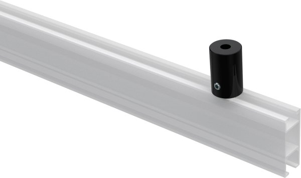 Deckenträger Sonius Schwarz 1-läufig 2,5 cm für Innenlaufstangen 20 mm Ø / 14x35 mm (2 Stück)